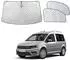 LuxusKollektion Frontscheiben-Sonnenschutz für VW Caddy, 3er Set, magnetisch, faltbar, 99% UV-Schutz