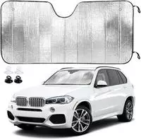 Sonnenschutz Auto Frontscheibe Innen(140cm x 70cm), Mit 2 Saugn&auml;pfen, Faltbar