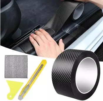 LuxusKollektion Carbon Schutzfolie Türkanten selbstklebend, matt schwarz, 5cm×10m