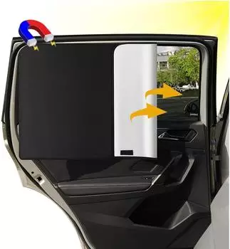 LuxusKollektion Sonnenschutz Auto Vorhang magnetisch, UV- & Hitzeschutz, schwarz, 80x50cm (2er Set)
