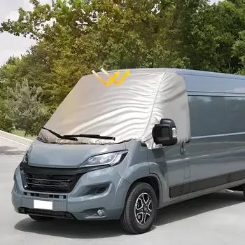 LuxusKollektion Windschutzscheibenabdeckung f&uuml;r VW Crafter 2018-2024, thermisch, silber, 210D Oxford