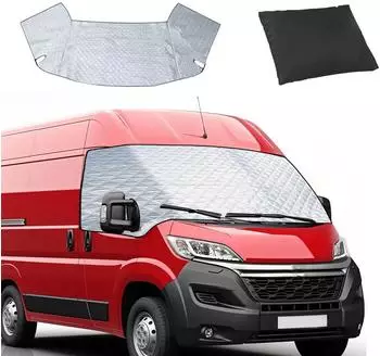 LuxusKollektion Windschutzscheibenabdeckung f&uuml;r Fiat Ducato X250/290, Peugeot Boxer, Citro&euml;n Jumper (2006&ndash;2025), silber