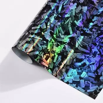 LuxusKollektion Autofolie Forged Carbon Regenbogen-Effekt, schwarz/silber, 75x152cm