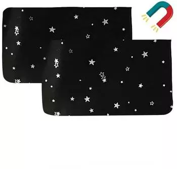 LuxusKollektion Magnetischer Auto-Sonnenschutzvorhang Seitenscheibe Sternenmuster 78x50cm (2 St&uuml;ck)