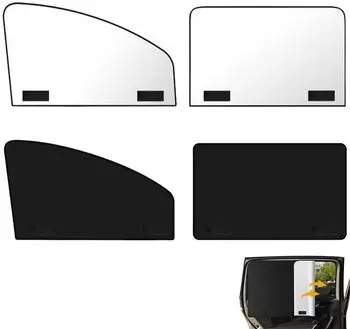 LuxusKollektion Sonnenschutz Auto magnetisch, UV-Schutz, 4er-Set, schwarz