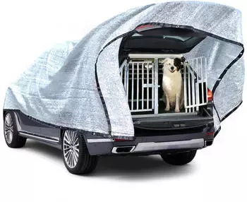 MRWiZMS Schattennetz Auto & Hund, Aluminium, 85% Verdunkelung, 4x6m
