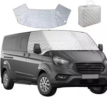 LuxusKollektion Windschutzscheibenabdeckung für Ford Transit Custom, 2-lagige Baumwolle mit Magnet
