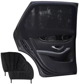 LuxusKollektion Auto-Sonnenschutz Netz Seitenscheibe UV-Schutz, 2 Stück (L)