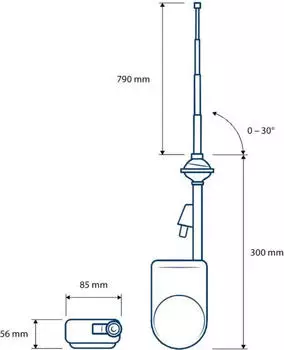 Blaupunkt Autojet 25 Motorantenne silber 12V, 1,4m Kabel (2006025000000)