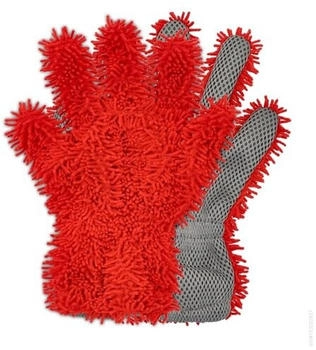 Nigrin Mikrofaser Finger-Wasch-Handschuh rot mit Insektennetz (20282)