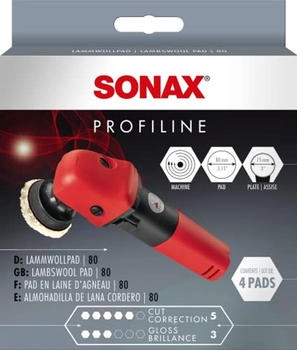 Sonax Lammwollpad 80 Poliermaschine Aufsatz 4 Stück (04941410)