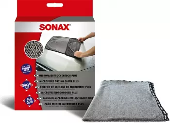 Sonax MicrofaserTrockenTuch PLUS (04512000) – Universelle Anwendung spart Zeit bei der Fahrzeugpflege