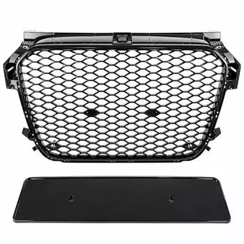 LLCTOOLS Kühlergrill Wabengitter hochglanz schwarz für Audi A1 8X (2010-2015)