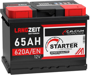 LANGZEIT Batterien Starter 12V 65Ah 620A/EN
