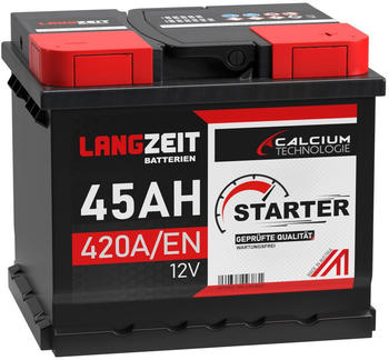 LANGZEIT Batterien Starter 12V 45Ah 420A/EN