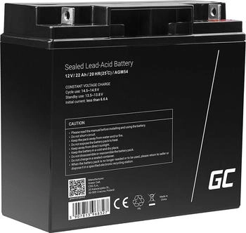 GreenCell Green Cell Wartungsfreie Batterie AGM VRLA 12V 22Ah / für Boote | Roll