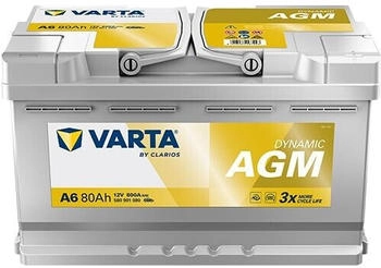 VARTA Starterbatterie DYNAMIC AGM 12 V 80 Ah 800 A 12V 80Ah 800A f&uuml;r VW JEEP LAND ROVER AUDI MERCEDES-BENZ JAGUAR PORSCHE VOLVO OPEL BMW NISSAN HYUN