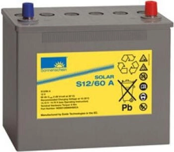 Exide Sonnenschein Solar S12/60 A Blei-Gel Batterie 12V 60Ah