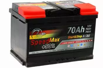 Speed Design Speed Max Starterbatterie AGM 70Ah 760A 12V Start-Stop (L370AGMMAX)