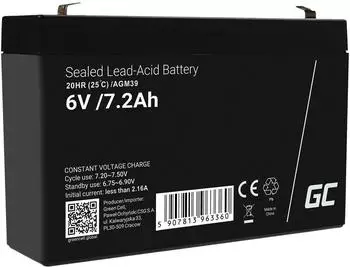 GreenCell AGM39 Blei-AGM-Akku 6V 7,2Ah VRLA (AGM39)