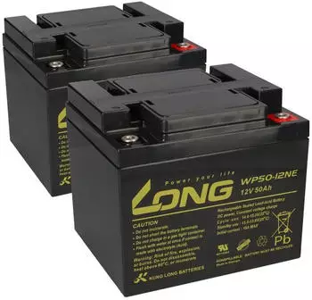Kung Long WP50-12NE Akku-Satz 24V 50Ah AGM VRLA, 2x, f&uuml;r Jansen DL-24800 E-Mobil (3714)