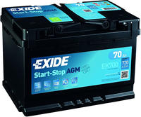 EXIDE EK700, EXIDE Autobatterie AGM 12V 70Ah 760A rechts 278x175x190 mm EK700,...