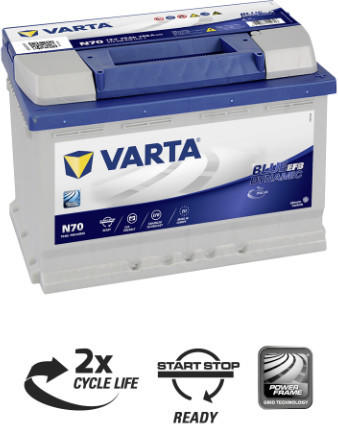 VARTA N70 Blue Dynamic EFB 570 500 076 Autobatterie 70Ah