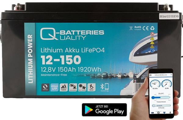 Q-Batteries Wohnmobilbatterie 12,8V 150Ah