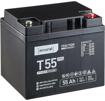 Accurat Traction T55 Pro 12V AGM Bleiakku 55Ah