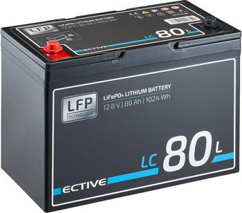Ective Batteries LC 80L 12V LiFePO4 Lithium Versorgungsbatterie 80Ah