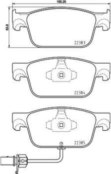 Brembo Bremsbel&auml;ge vorne f&uuml;r Audi A4 B9 A5 Allroad (P 85 153)