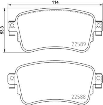 Brembo Bremsbeläge mit Zubehör hinten für Toyota Proace Verso Opel (P 61 133)