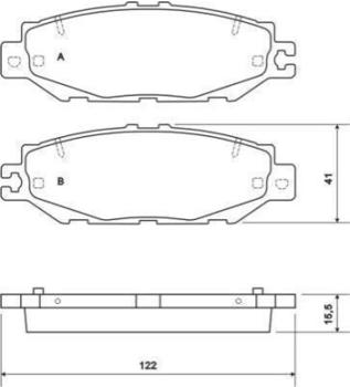 ABS All Brake Systems Bremsbelagsatz Scheibenbremse hinten rechts links für Lexus LS 400 Century (36922)