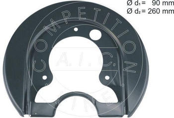 A.I.C. Spritzblech, Bremsscheibe hinten links für Skoda Octavia III, VW Golf IV, Audi TT, A3, VR6, S3 (57845)