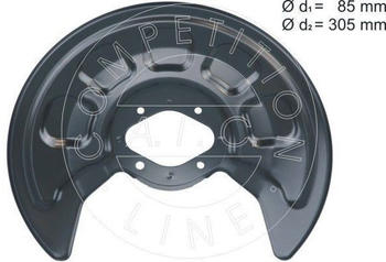 A.I.C. Spritzblech, Bremsscheibe hinten rechts links für VW Caddy III (58188)