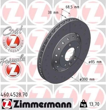 Zimmermann Bremsscheibe belüftet vorne links für Porsche Cayenne (460.4528.70)