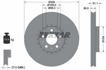 Textar Bremsscheibe PRO+ au&szlig;enbel&uuml;ftet (92284105)