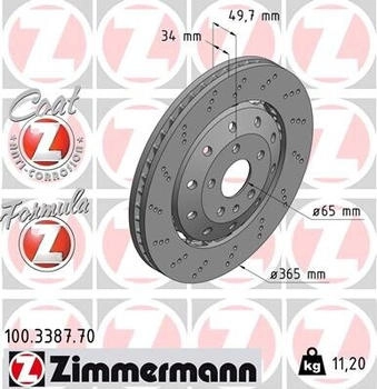 Zimmermann Bremsscheibe FORMULA Z COAT Z (100.3387.70)