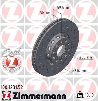 Zimmermann Bremsscheibe SPORT COAT Z (100.1231.52)