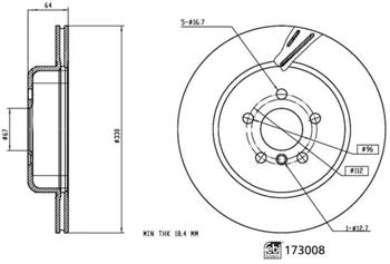 Febi Bilstein Bremsscheibe 173008