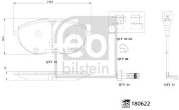 Febi Bilstein Bremsbelagsatz Scheibenbremse 180622