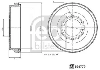 Febi Bilstein Bilstein Bremstrommel 194779