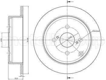 Metelli Bremsscheibe, voll, Hinterachse (23-0634C)