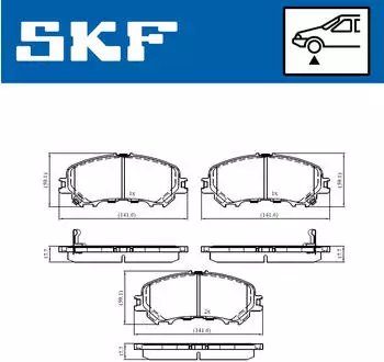 SKF Bremsbelagsatz Scheibenbremse Vorderachse (VKBP 80108 A)