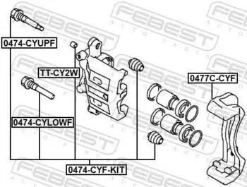 Febest Bremsattelhalter Vorderachse (0477C-CYF)