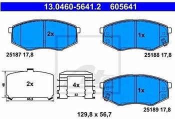 ATE Bremsbeläge mit Zubehör vorne für KIA Soul II Hyundai Ix20 (13.0460-5641.2)