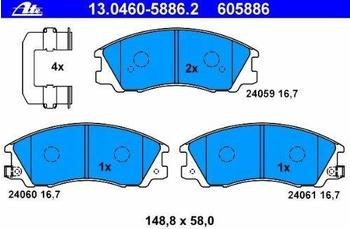ATE Bremsbeläge mit Zubehör vorne für Hyundai Terracan (13.0460-5886.2)