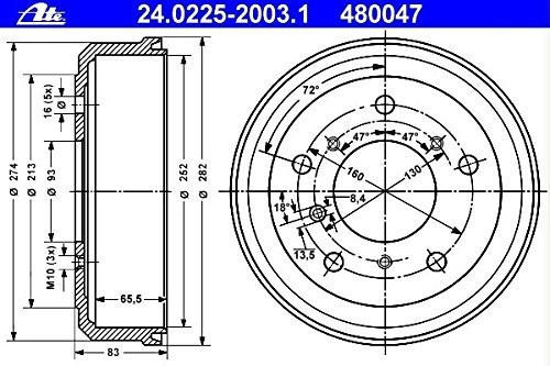 ATE 24.0225-2003.1 Bremstrommel