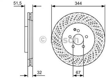 Bosch Bremsscheibe belüftet vorne rechts links für Mercedes-Benz CLS 350 CDI (0 986 479 D07)