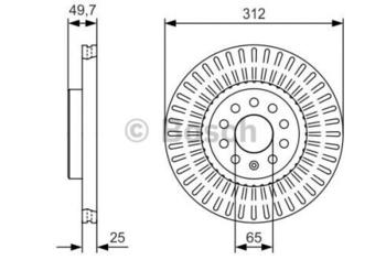 Bosch Bremsscheibe bel&uuml;ftet vorne rechts links f&uuml;rPassat B7 2.5 (0 986 479 C29)